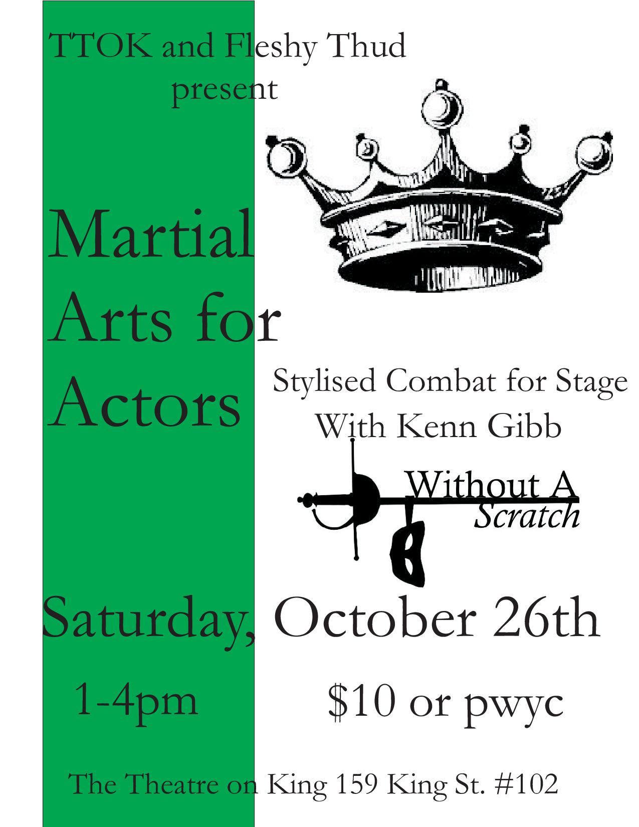 Workshop: Martial Arts for Actors – Stylised Combat for Stage